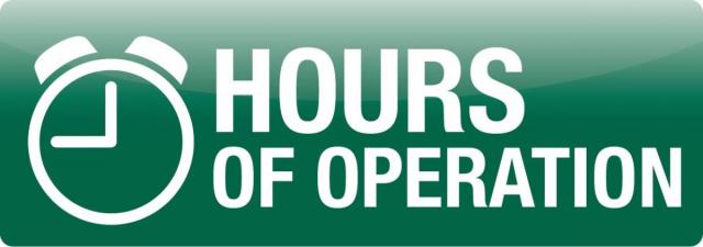 Hours of Operation Signage