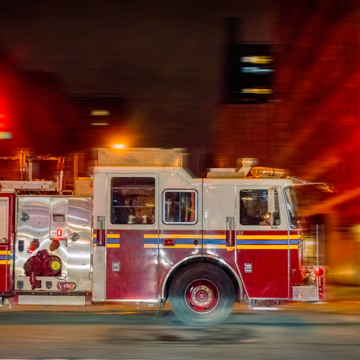 fire truck speeding by