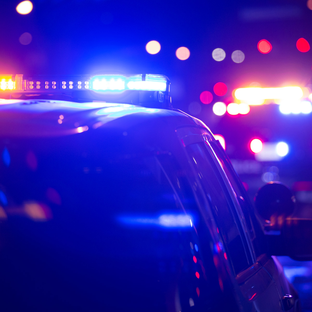 Police units responds to the scene of an emergency.