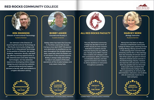 Red Rocks Community College Commitment to Excellence Award Winners Photos