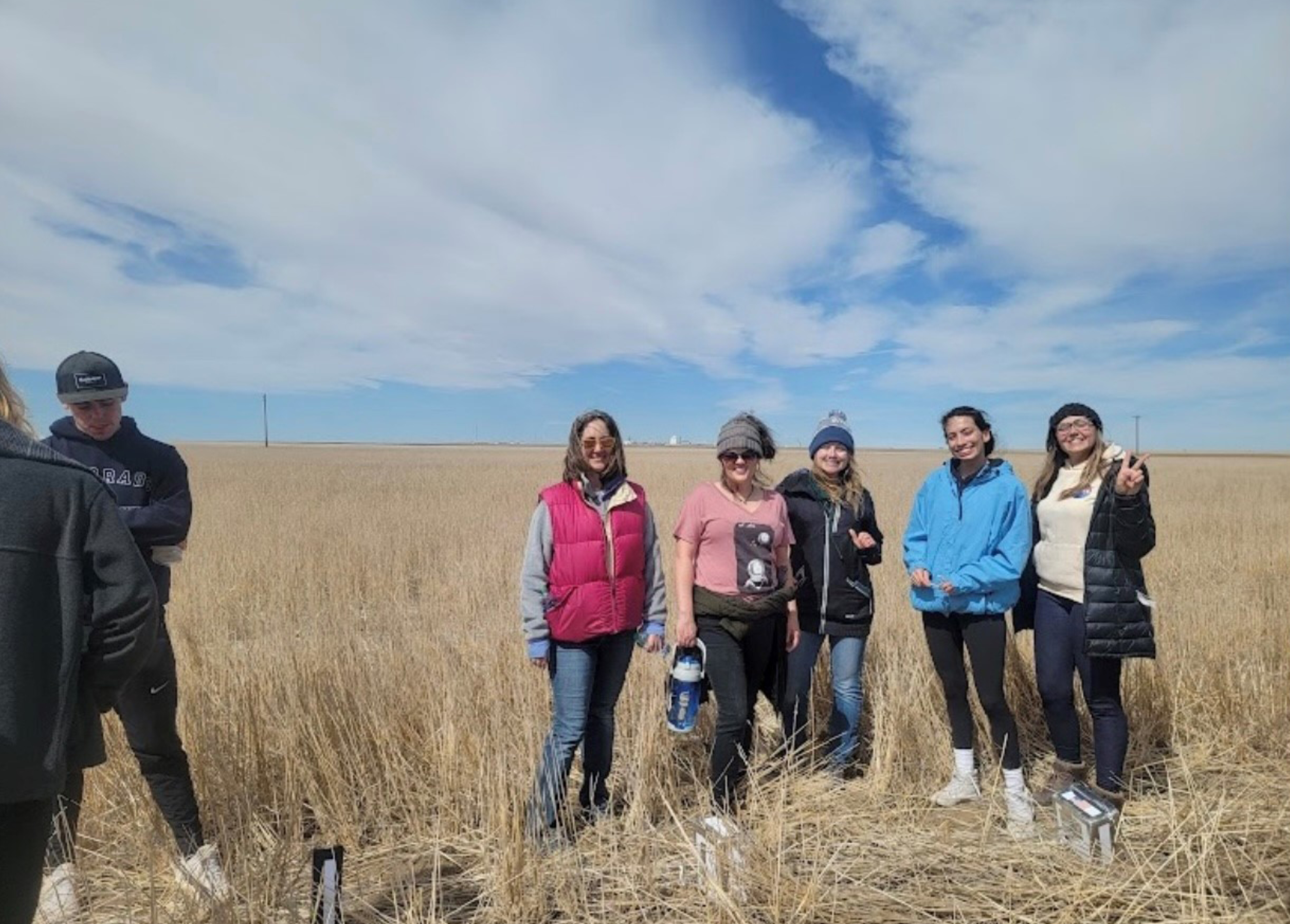 Space Grant Students in a Field
