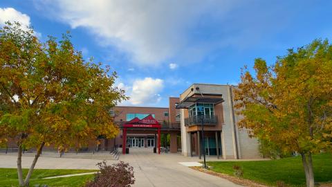 Lakewood Campus main entrance in fall