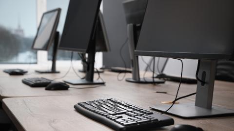 computers on a desk