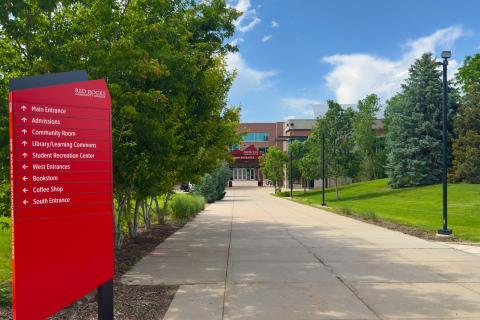 Red Rocks Community College main entrance in Lakewood