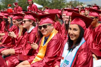 students at graduation