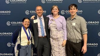 Outstanding Achievement students with Landon Pirius