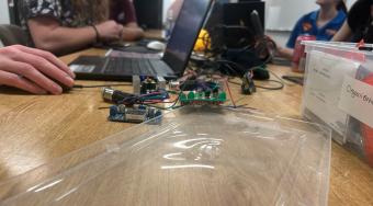 RockSat team close up of computer parts