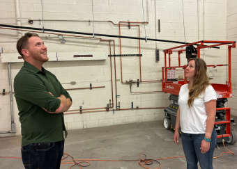 Lynch and Applegate in EV lab planning
