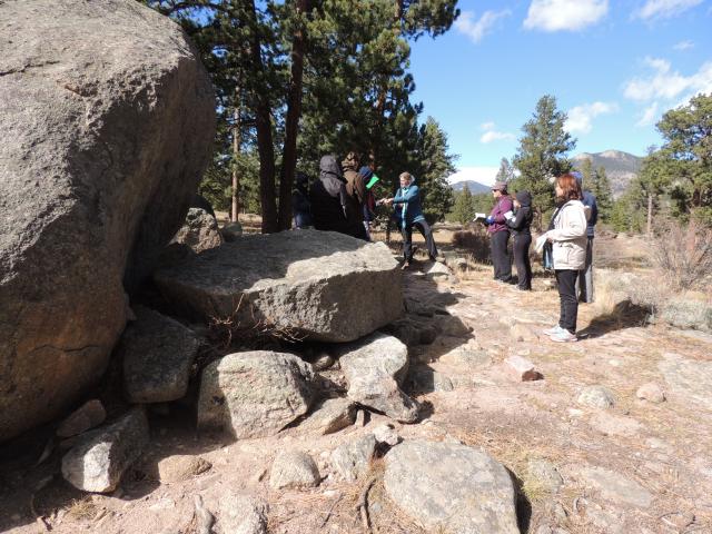 Students on a hike with Dr. Camann